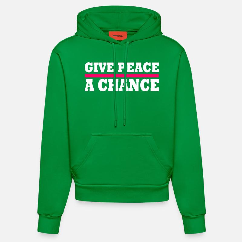 Give peace a chance - Sweat à capuche bio ajusté fabriqué en UE - City Green