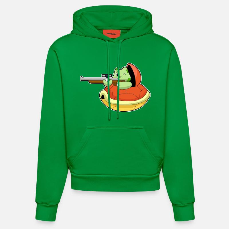 Fusil de sniper Turtle - Sweat à capuche bio ajusté fabriqué en UE - City Green