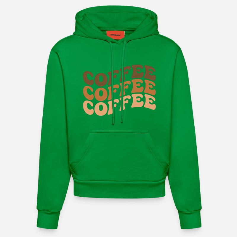 Citation d'un amateur de café - Sweat à capuche bio ajusté fabriqué en UE - City Green