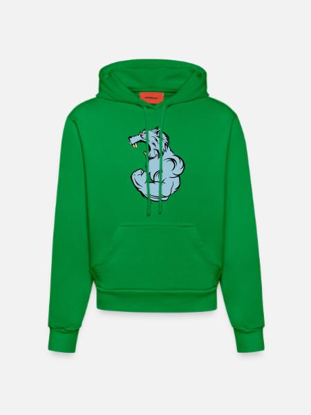 wolf_beast_2 - Organic Fitted Hoodie Made in EU - City Green