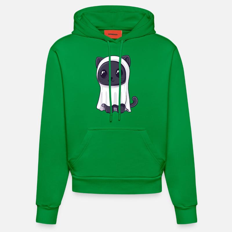 Panthère Halloween Bande dessinée Fantôme - Sweat à capuche bio ajusté fabriqué en UE - City Green