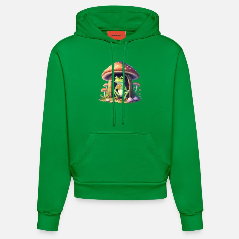 Grenouille dans le champignon - Sweat à capuche bio ajusté fabriqué en UE - City Green