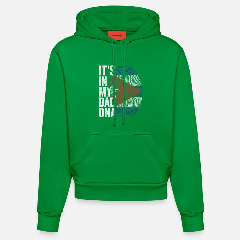 Drapeau Cuba Empreinte Papa Cubain - Sweat à capuche bio ajusté fabriqué en UE - City Green
