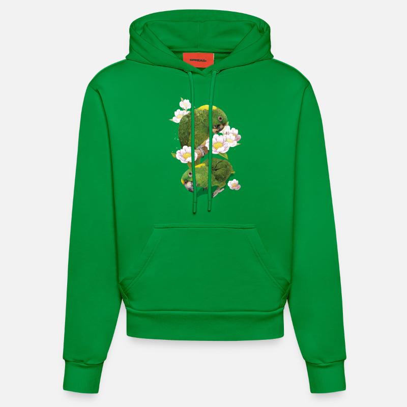 Le perroquet à nuque jaune - Sweat à capuche bio ajusté fabriqué en UE - City Green