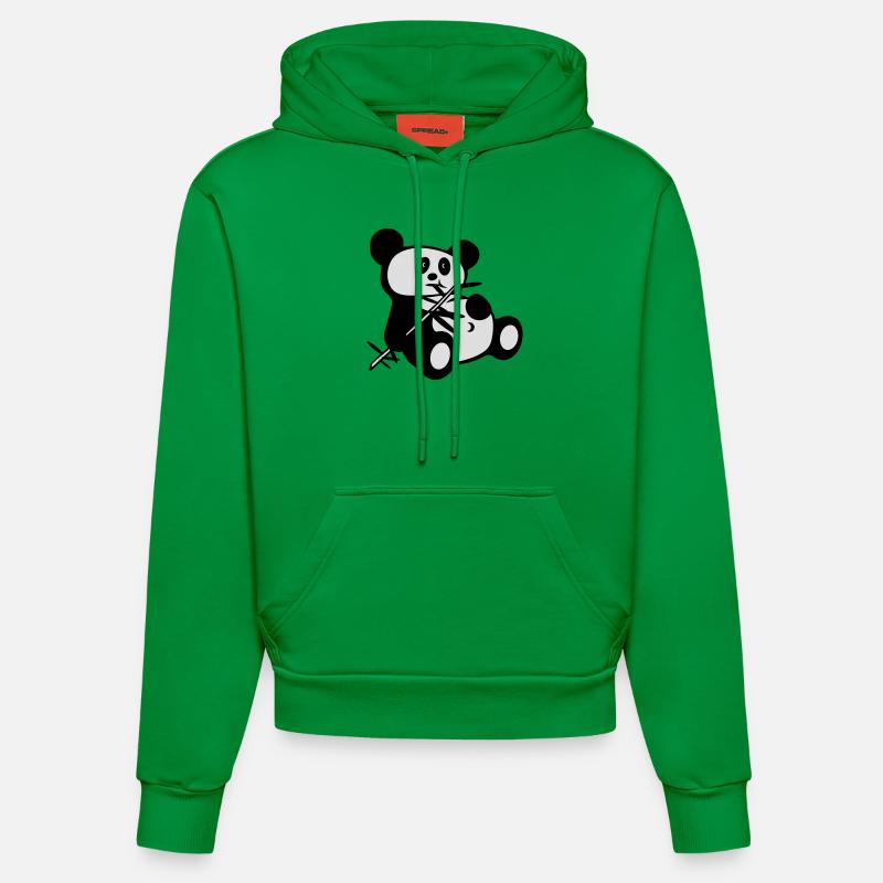 lazy panda - Sweat à capuche bio ajusté fabriqué en UE - City Green