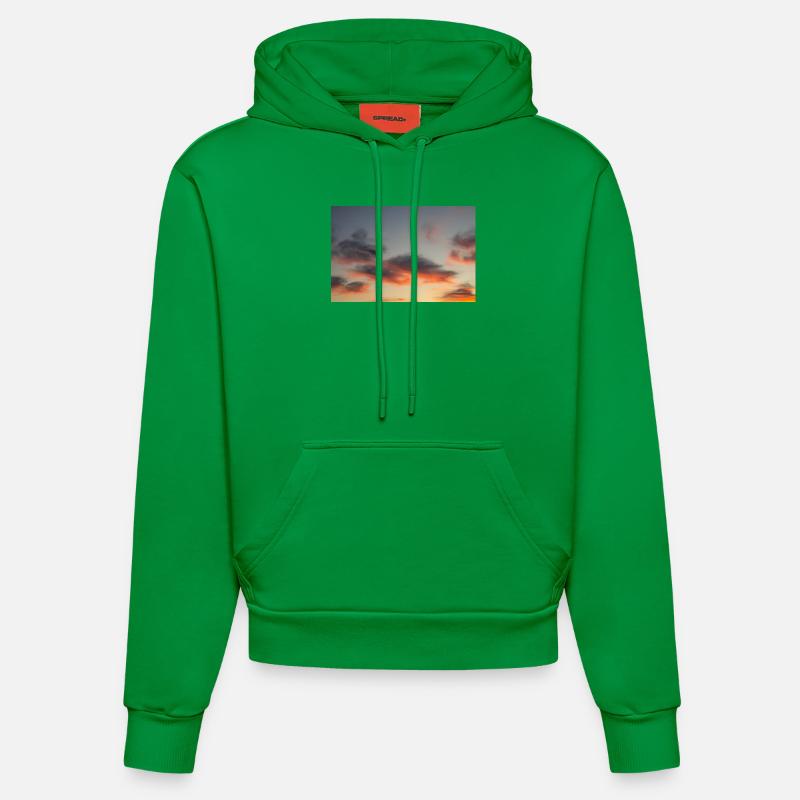 Middle fire sky - Sweat à capuche bio ajusté fabriqué en UE - City Green