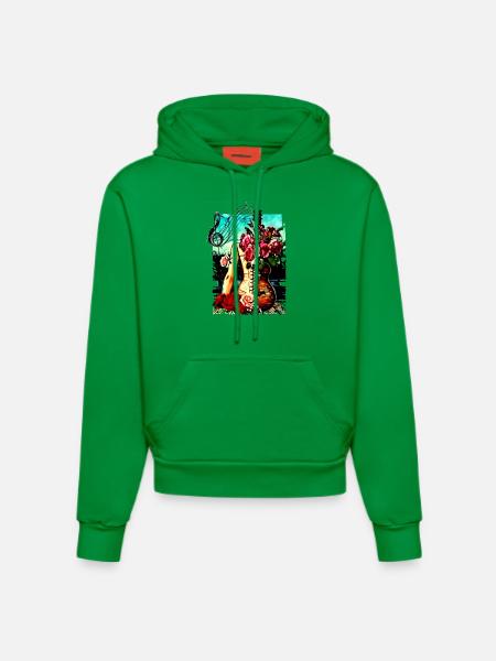 guitare hanches - Sweat à capuche bio ajusté fabriqué en UE - City Green