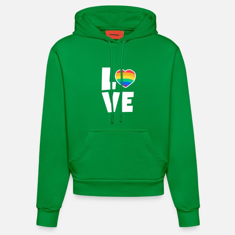 Saint-Valentin, Saint-Valentin, Saint-Valentin - Sweat à capuche bio ajusté fabriqué en UE - City Green
