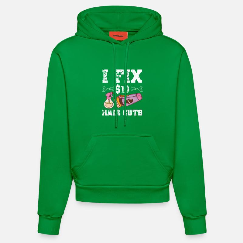 Barbier Coiffeur Coiffeur Coiffeur Barbier - Sweat à capuche bio ajusté fabriqué en UE - City Green
