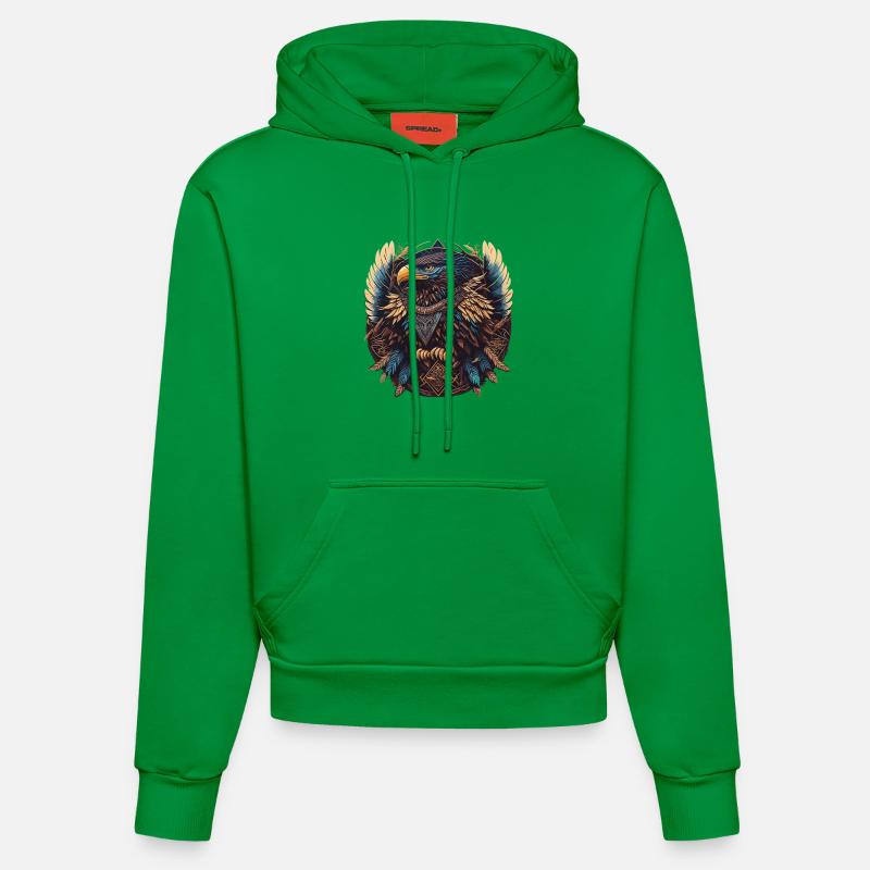 Attrape-rêves d’aigle - Sweat à capuche bio ajusté fabriqué en UE - City Green