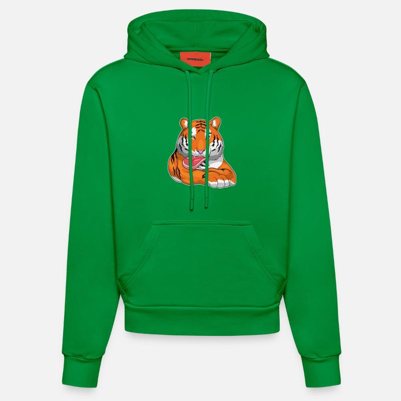 Viande de tigre - Sweat à capuche bio ajusté fabriqué en UE - City Green