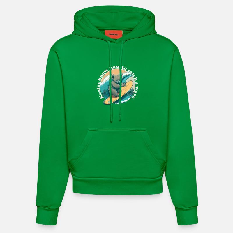 Attrapez une vague Koalabaer - Sweat à capuche bio ajusté fabriqué en UE - City Green