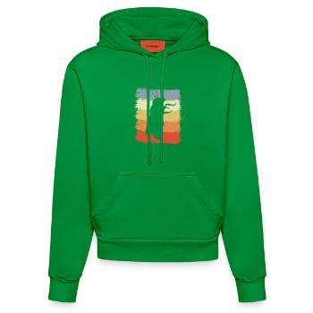 Abeille rétro - Sweat à capuche bio ajusté fabriqué en UE - City Green - Devant