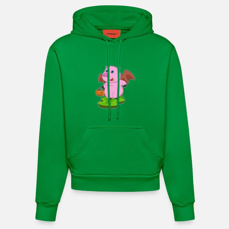 Cochon Halloween Bat - Sweat à capuche bio ajusté fabriqué en UE - City Green