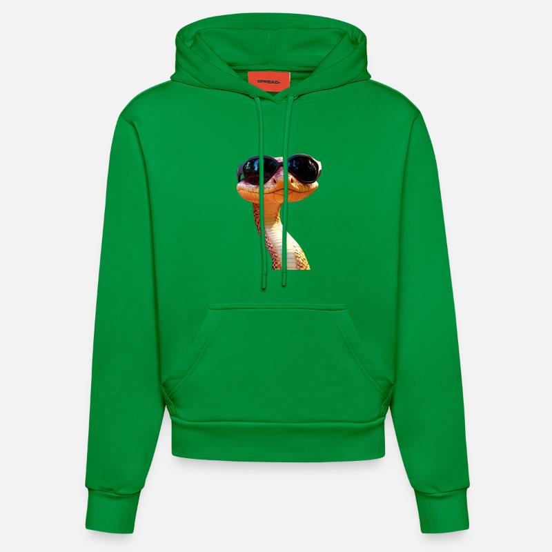 Schlange Python Kobra Mamba Klapperschlange Snake - Organic Fitted Hoodie Made in EU - City Green