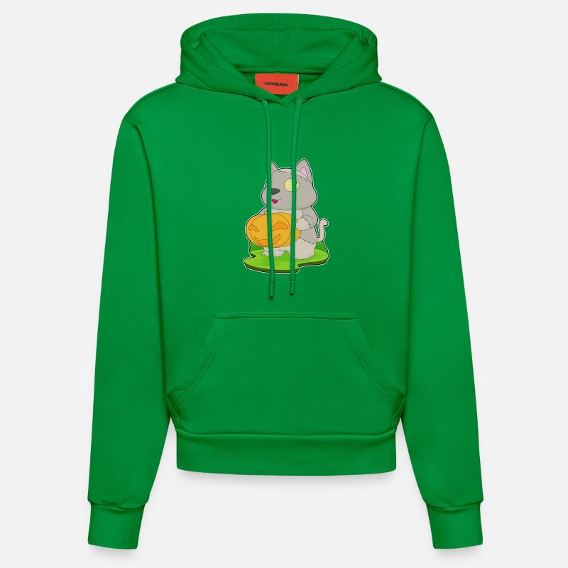 Chat Halloween Zombie - Sweat à capuche bio ajusté fabriqué en UE - City Green
