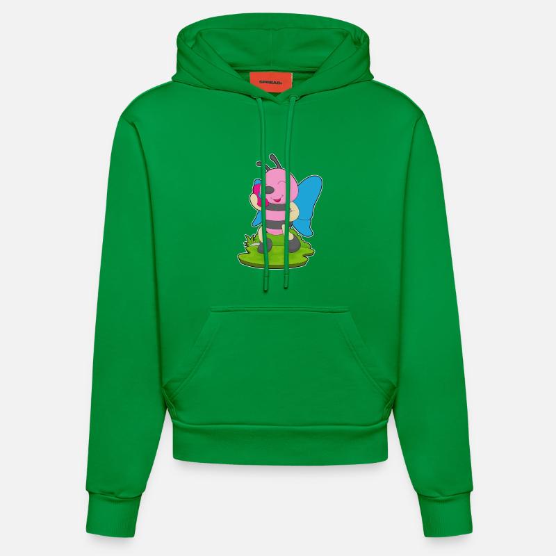 Téléphone papillon - Sweat à capuche bio ajusté fabriqué en UE - City Green