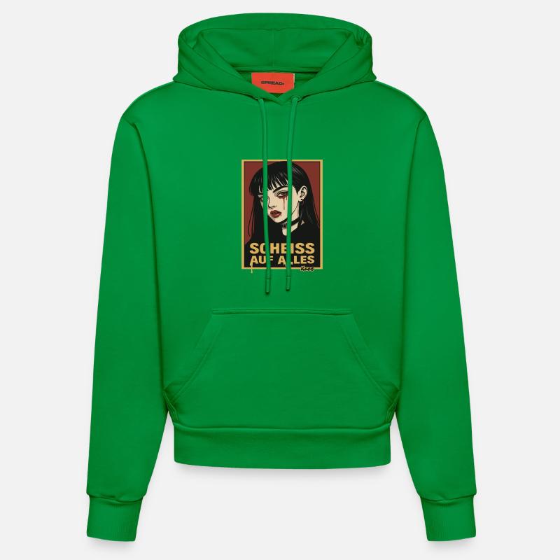 Fille gothique emo avec déclaration - Sweat à capuche bio ajusté fabriqué en UE - City Green