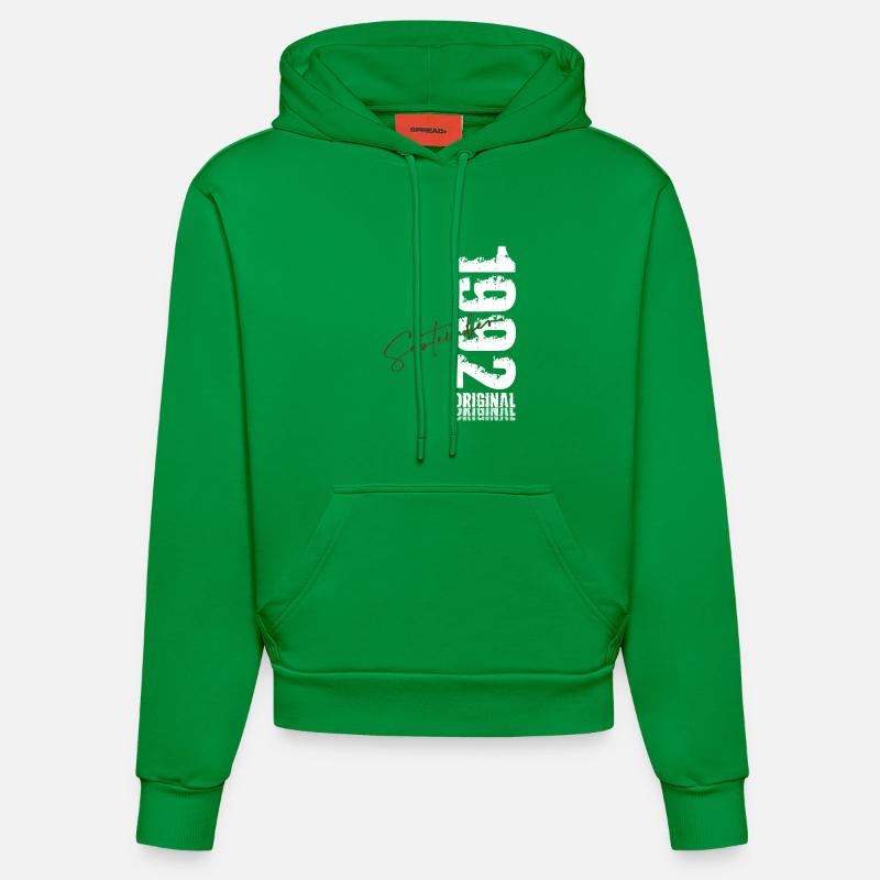 35e anniversaire Original septembre 1992 - Sweat à capuche bio ajusté fabriqué en UE - City Green