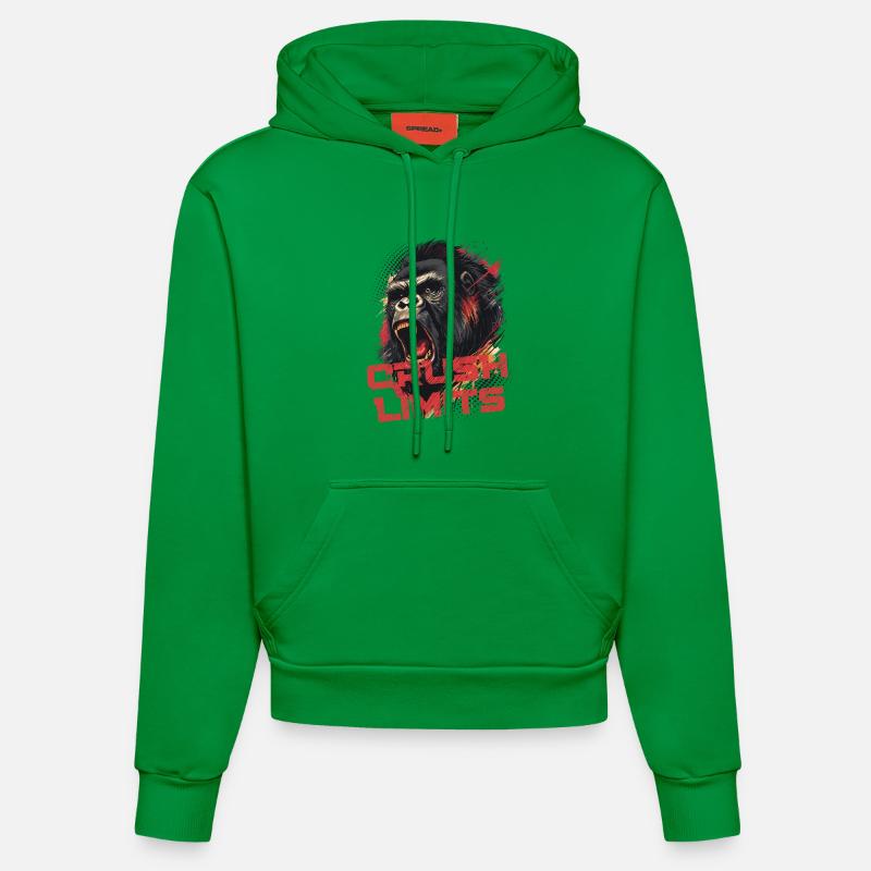 Crush Limits - Gorilla Motivation - Sweat à capuche bio ajusté fabriqué en UE - City Green