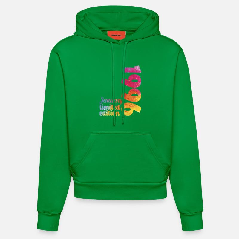 Cadeau D'anniversaire Janvier 1996 Anniversaire  - Sweat à capuche bio ajusté fabriqué en UE - City Green