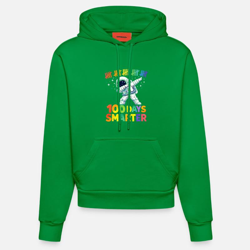 Astronaute 100 jours plus intelligent - Sweat à capuche bio ajusté fabriqué en UE - City Green