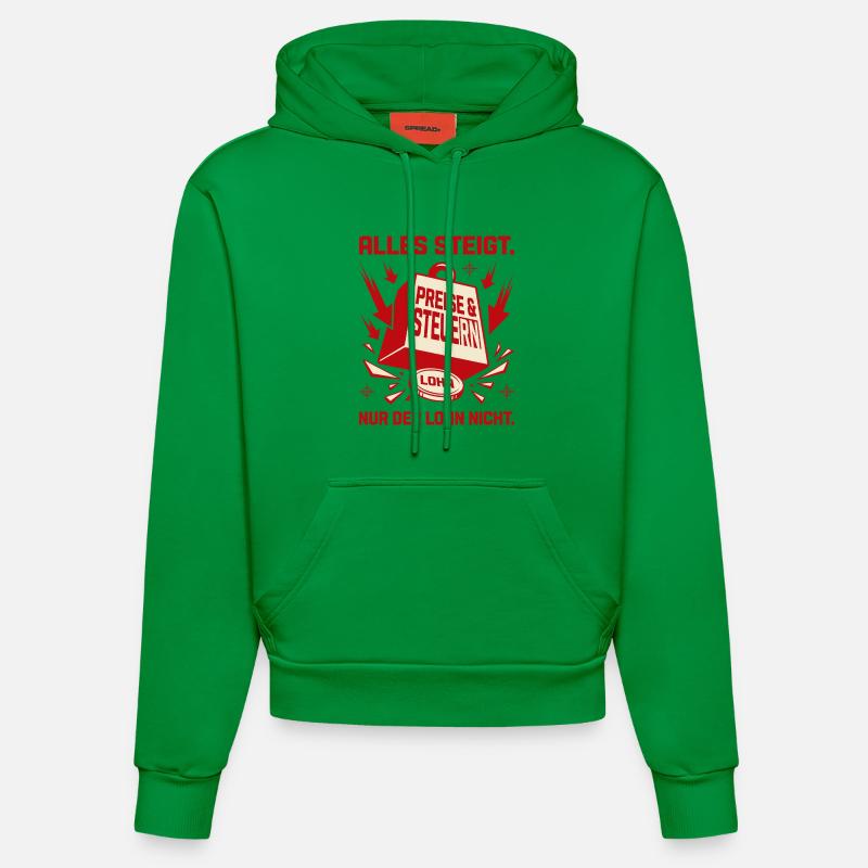 Tout augmente sauf les salaires - Sweat à capuche bio ajusté fabriqué en UE - City Green