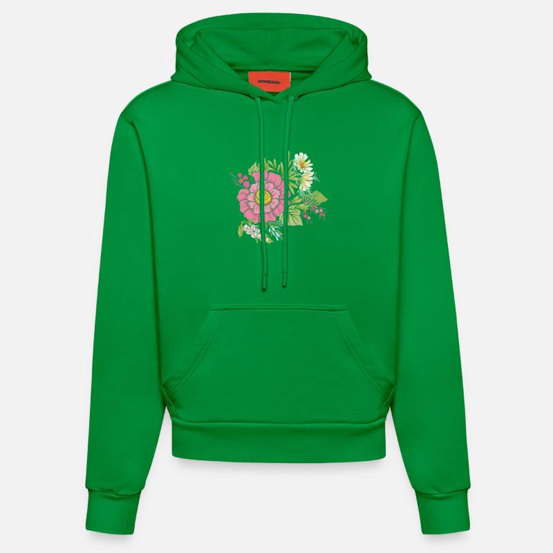 Image de fleur - Sweat à capuche bio ajusté fabriqué en UE - City Green
