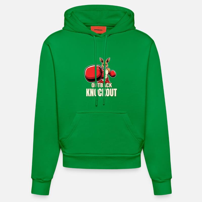 Boxeur kangourou de l’Outback Knockout - Sweat à capuche bio ajusté fabriqué en UE - City Green