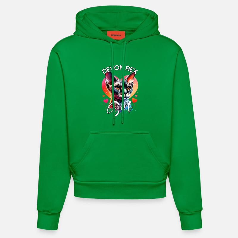 Devon Rex Mädchen Devon Rex - Organic Fitted Hoodie Made in EU - City Green