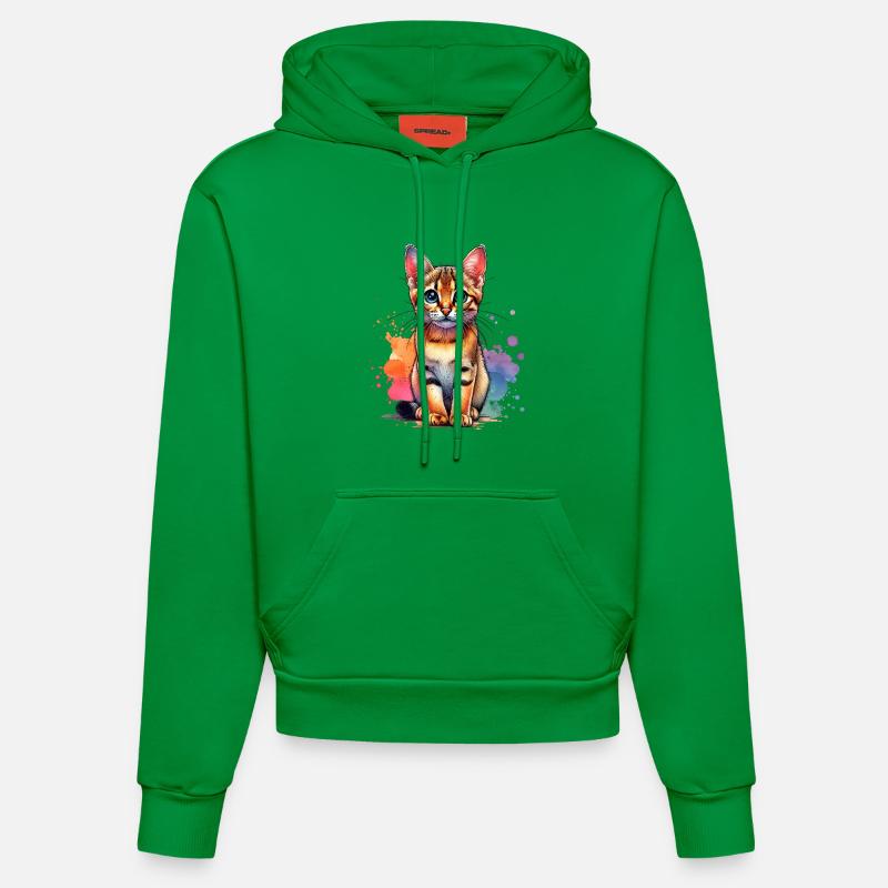 Cadeau du chat de Savannah - Sweat à capuche bio ajusté fabriqué en UE - City Green
