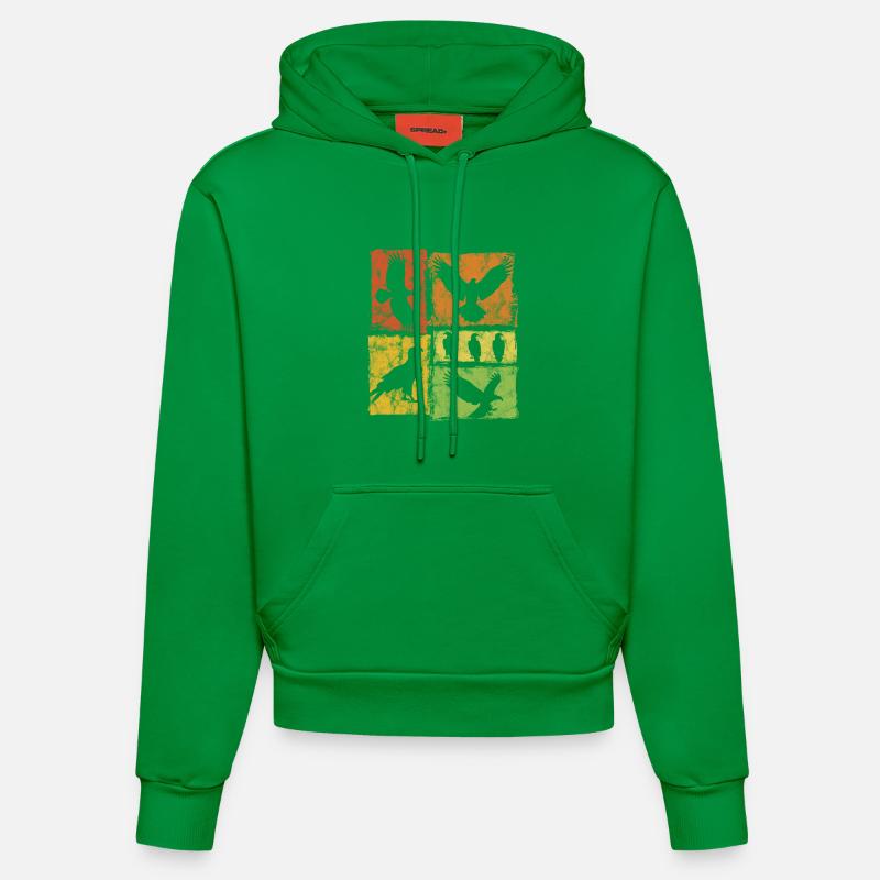 Eagle Retro Graphic - Sweat à capuche bio ajusté fabriqué en UE - City Green