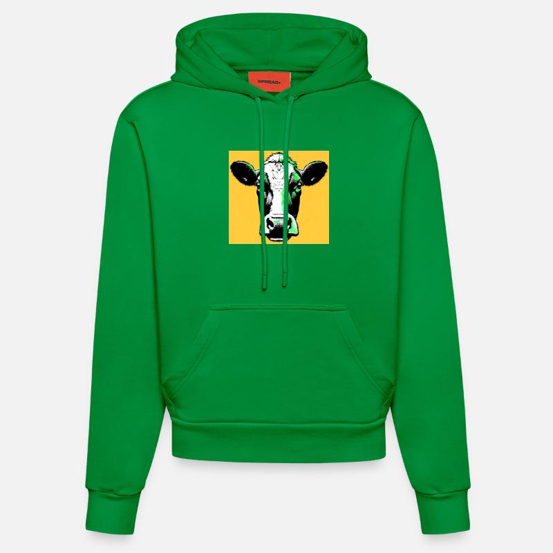 vache - Sweat à capuche bio ajusté fabriqué en UE - City Green