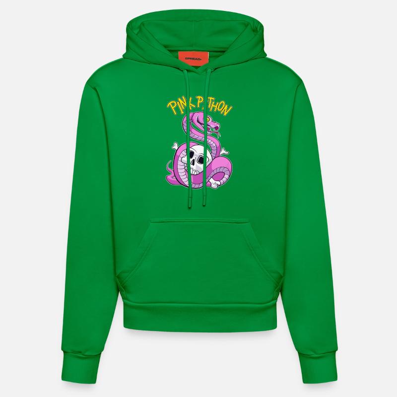 Pink Python - Organic Fitted Hoodie Made in EU - City Green