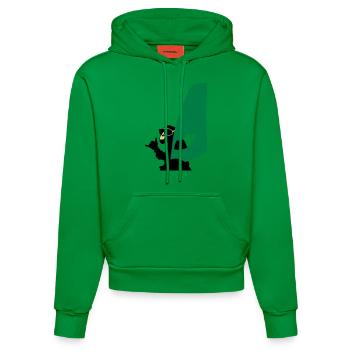 windsurfer monkey - Organic Fitted Hoodie Made in EU - City Green - Vorne