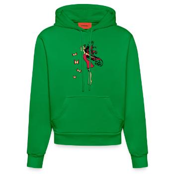 Fee Flügel schmetterlinge - Organic Fitted Hoodie Made in EU - City Green - Vorne