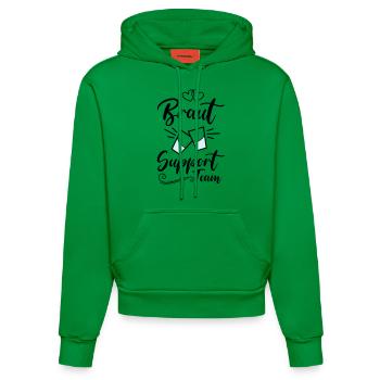 braut support team kurze - Organic Fitted Hoodie Made in EU - City Green - Vorne