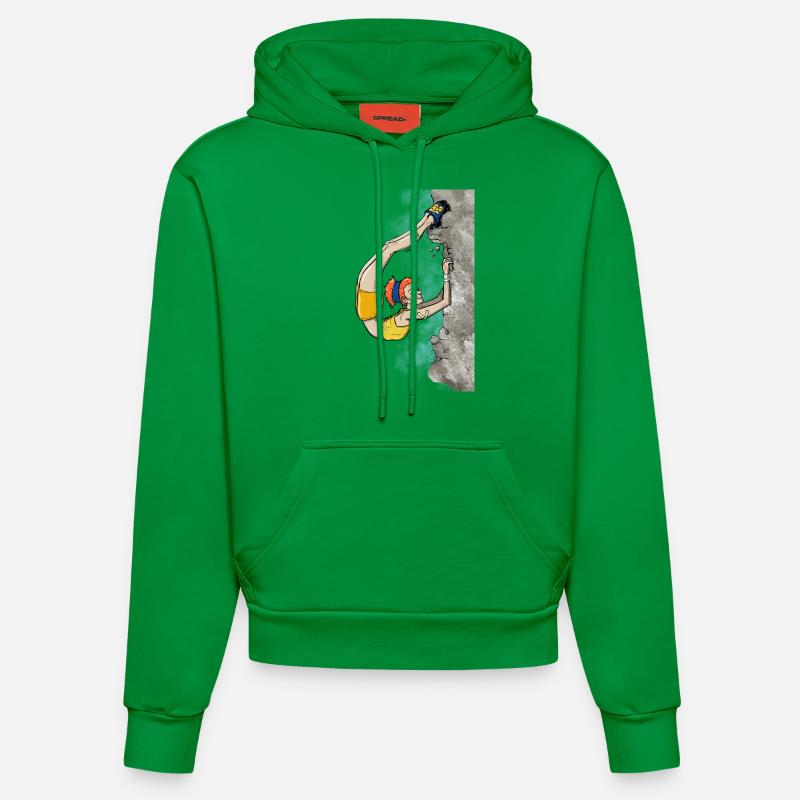 Grimpeur flexible - Sweat à capuche bio ajusté fabriqué en UE - City Green