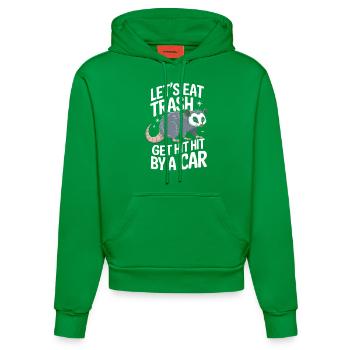 Opossum Possum Animal - Organic Fitted Hoodie Made in EU - City Green - Front
