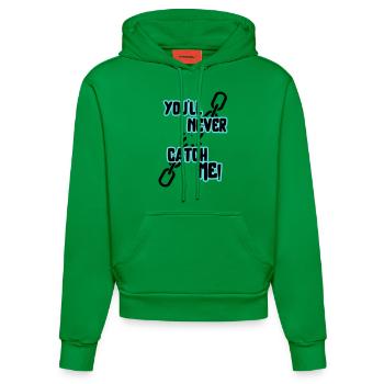 you'll never catch me - Organic Fitted Hoodie Made in EU - City Green - Vorne