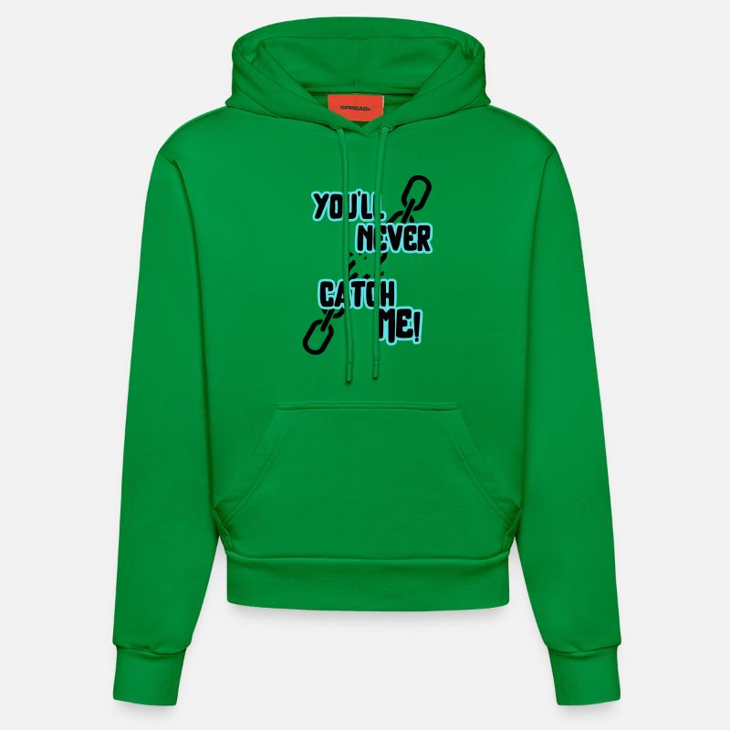 Tu ne m’attraperas jamais - Sweat à capuche bio ajusté fabriqué en UE - City Green