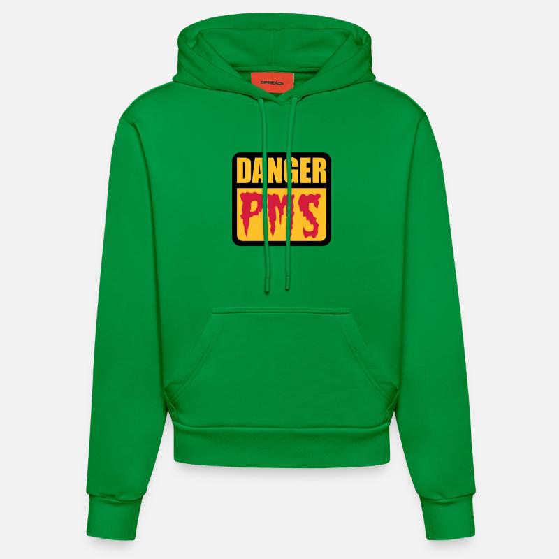 Danger PMS - Organic Fitted Hoodie Made in EU - City Green