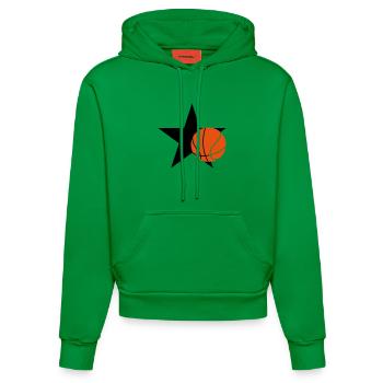 Basketball - Basket Ball - Game - Sport - Player - Organic Fitted Hoodie Made in EU - City Green - Front