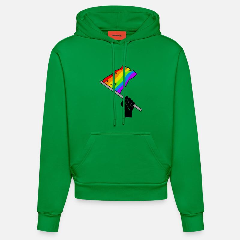 Pride month arc-en-ciel drapeau Faust - Sweat à capuche bio ajusté fabriqué en UE - City Green