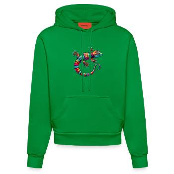 Gecko - Organic Fitted Hoodie Made in EU - City Green - Vorne