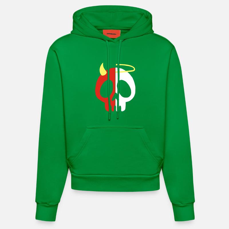 Crâne d'ange et de démon - Sweat à capuche bio ajusté fabriqué en UE - City Green