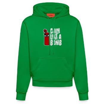 Calme comme une bombe Paradoxe Ironie Humour Blague explosive - Sweat à capuche bio ajusté fabriqué en UE - City Green - Devant
