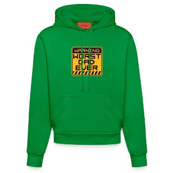 Worst Dad Ever Funny Sarcastic Father's Day Dad - Organic Fitted Hoodie Made in EU - City Green - Front