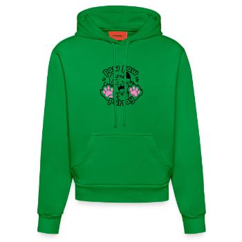 Paw Paw Purray Katze | Lustiges Pfoten Motiv - Organic Fitted Hoodie Made in EU - City Green - Vorne