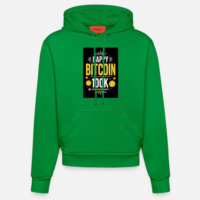 Joyeux Bitcoin 100K ! - Sweat à capuche bio ajusté fabriqué en UE - City Green